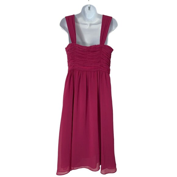 H&M Sleeveless Empire Waist Midi-Length Sundress With Ruched Bodice & Wide Strap - Picture 3 of 9